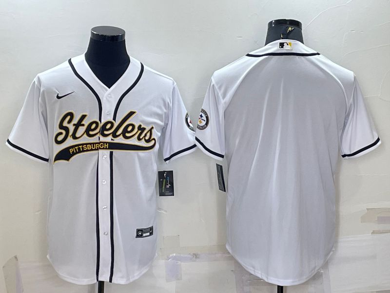 Men Pittsburgh Steelers Blank White 2022 Nike Co branded NFL Jersey